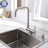 Luxe Kraan Zilver - Opvouwbaar - Keukenkraan - 360 graden Draaibaar - Hoogwaardig Materiaal - Moderne Kranen - Wastafelkraan