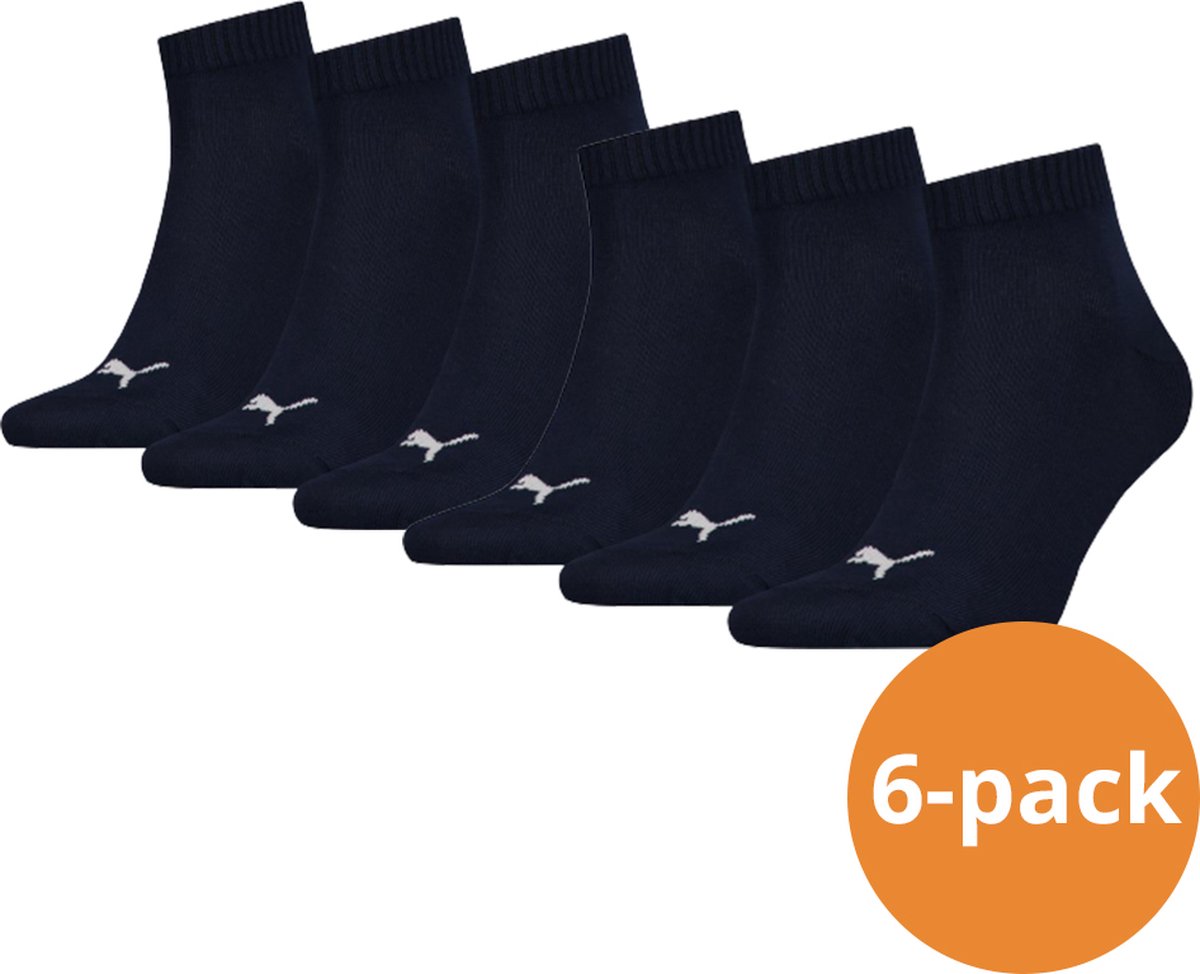 Puma Quarter Sokken Plain 6-pack -47/49 Blauw