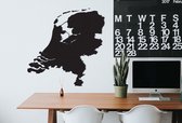 HOUTEN WANDDECORATIE / WOODEN WALL DECORATION - MUURDECORATIE / WALL ART - LANDKAART NEDERLAND / COUNTRY MAP Netherlands - 69 x 70cm - ZWART / BLACK - WANDFIGUUR - TRENDY & HIP WOO