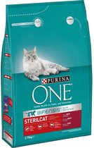 PURINA ONE Droog kattenvoer gesteriliseerd met Rund en Tarwe - 4 x 2,75 kg