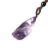 Amethist Edelsteen Hanger Met Ketting – Amethyst Steen – Natuursteen – 35 mm – Edelstenen Sieraden