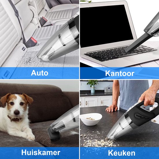 Draadloze Handstofzuiger, 12000Pa Krachtige Auto Stofzuiger voor Auto & Huishouden, 3-in-1 Mini Stofzuiger met 5200mAh Accu, USB-Opladen, Huisdierharen Verwijderen, 2 Wasbaar Filter Draadloze Handstofzuiger, 12000Pa Krachtige Auto Stofzuiger voor Auto & Huishouden, 3-in-1 Mini Stofzuiger met 5200mAh Accu, USB-Opladen, Huisdierharen Verwijderen, 2 Wasbaar Filter