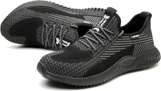 Werkschoenen - 43 - S3 - Dames / Heren - Veiligheidsschoenen - QX FASHION SPORT - Schoenen voor werk - Sneakers voor werk - Beschermende schoenen - Anti -impact - Ondoordringbare zool - Anti slip - Stalen neus - Beschermende zool