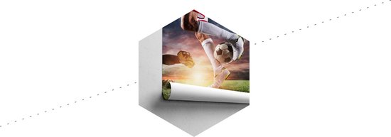 Papier peint photo peint - Match de Voetbal , à vendre en 11 tailles, Chambre d'enfant, y compris la colle à papier peint
