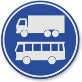 Panneau de signalisation F19 voie bus et camions - aluminium DOR 800 mm Classe 2 - Garantie 10 ans