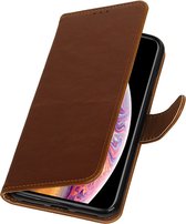 Zakelijke Book Case Telefoonhoesje Geschikt voor de Sony Xperia XZ - Portemonnee Hoesje - Pasjeshouder Wallet Case - Bruin