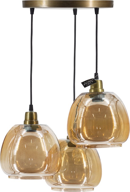 Hanglamp glas goud - glass roest - verlichting glas - Kolony | bol.com