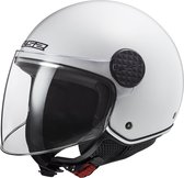 LS2 casque jet OF558 Sphere Lux blanc brillant casque scooter casque moto XS