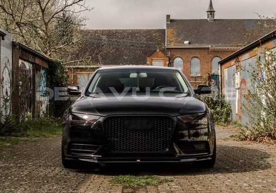 OEM Line® RS4 Look Grille avant Noir brillant Black Edition Grille de réglage de pare-chocs avant DTM RS Look Grille de Bumper -chocs pour Audi A4 B8.5 8K Sedan & Avant / S line / S4 (2012-2015)