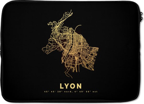 Housse ordinateur 14 pouces - Lyon - France - Carte - Plan de ville - Carte  - Or -... | bol.com