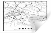 Muurstickers - Sticker Folie - Stadskaart – Plattegrond – België – Zwart Wit – Aalst – Kaart - 120x80 cm - Plakfolie - Muurstickers Kinderkamer - Zelfklevend Behang - Zelfklevend behangpapier - Stickerfolie