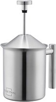 Silberthal - Melkopschuimer - Handmatige Melkopschuimer - 400 ml - Zilver - Roestvrijstaal - Melkschuimer - Cadeau