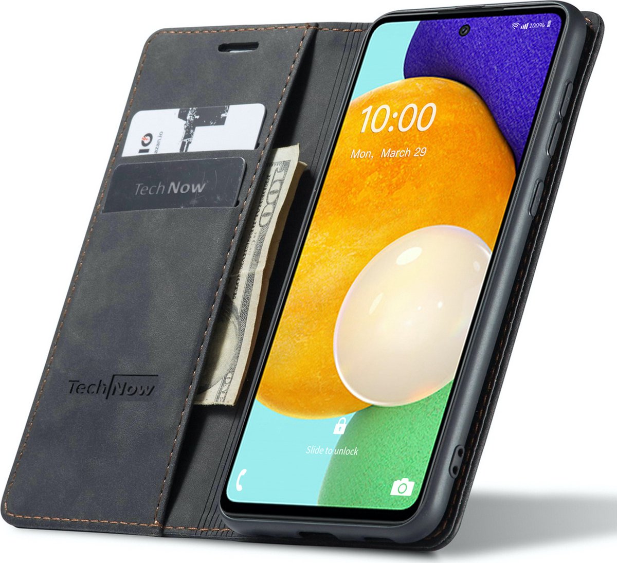Hoesje geschikt voor Samsung Galaxy A53 - Book Case Leer Slimline Zwart