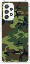 Smartphone hoesje Geschikt voor Samsung Galaxy A53 5G Anti-shock Hoesje met foto met transparante rand Camouflage