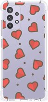 Hippe Hoesje Geschikt voor Samsung Galaxy A32 4G | A32 5G Enterprise Editie Smartphone hoesje met doorzichtige rand Hearts