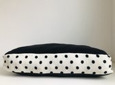 Gustiana® Hondenkussen zwart-wit polkadot met antislip 60 x 40 cm