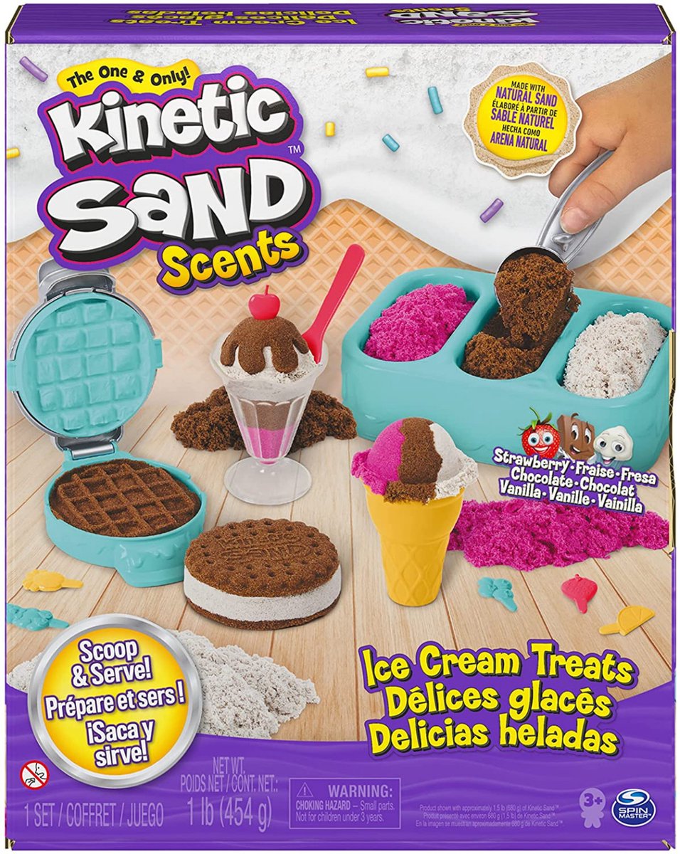 Kinetic Sand - Kinetic zand - Ijse set ice cream set met geurige speelzand - Creatief kinetische speelzand - 907g