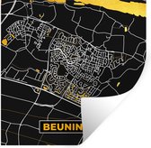 Stickers muraux - Beuningen - Black and Gold et Or - Carte - Plan d'étage - Plan de la ville - 80x80 cm - Film adhésif