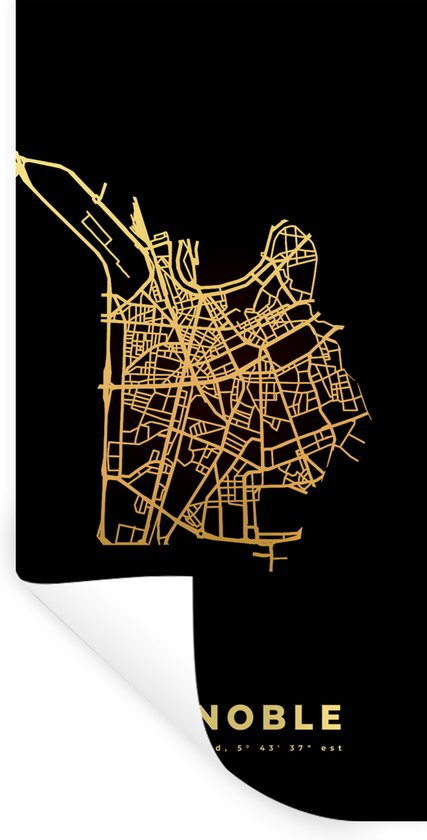 Stickers muraux - Grenoble - France - Carte - Plan de la ville - Plan d'étage - 80x160 cm - Film adhésif