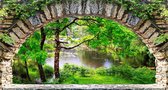 Celtic Tree - Tuinschilderij - Doorkijk Black Valley Kerry - 70x130cm - 3 jaar kleurgarantie - Natuur - Uitzicht - Park - Ierland - Bos - Bomen  - Buitenschilderij - Schilderij - Canvas - PB-Collection - Tuinposter - Tuindoek