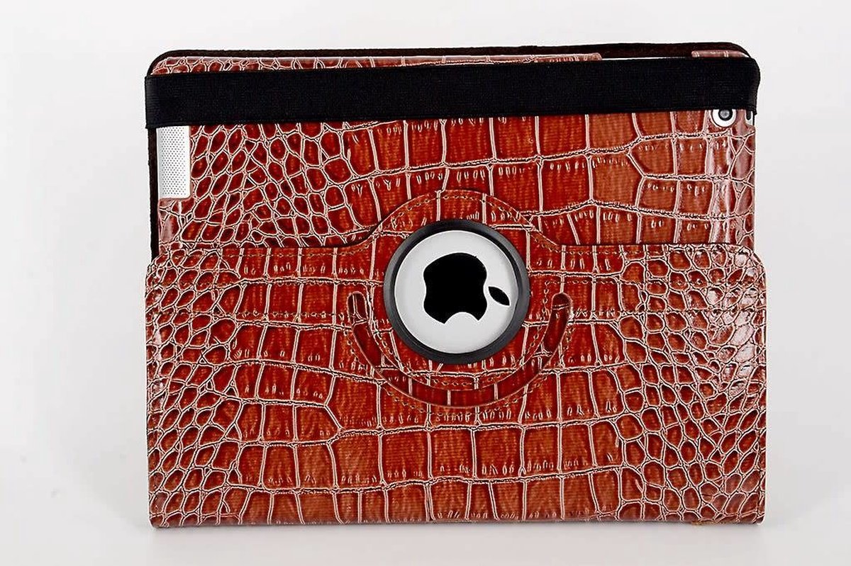 Apple iPad 2-3-4 Bruin 360 graden draaibare hoes - Book Case Tablethoes- 8719273108031