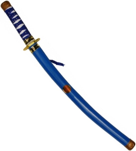Blauw ninja zwaard van plastic 60 cm