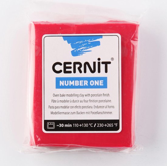 Cernit Boetseerklei - Modellering Klei - Kneedbare Klei - Ovenhardende Klei - Zelfhardende Klei - Porseleinlook - Luchtdrogende Klei - Rode Klei - Christmas Red (463) - 56 Gram
