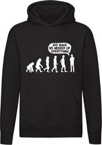 Go back we messed up everything | Klimaat | Oorlog | Milieu | Stikstof | Unisex | Trui | Sweater | Hoodie | Capuchon | Zwart