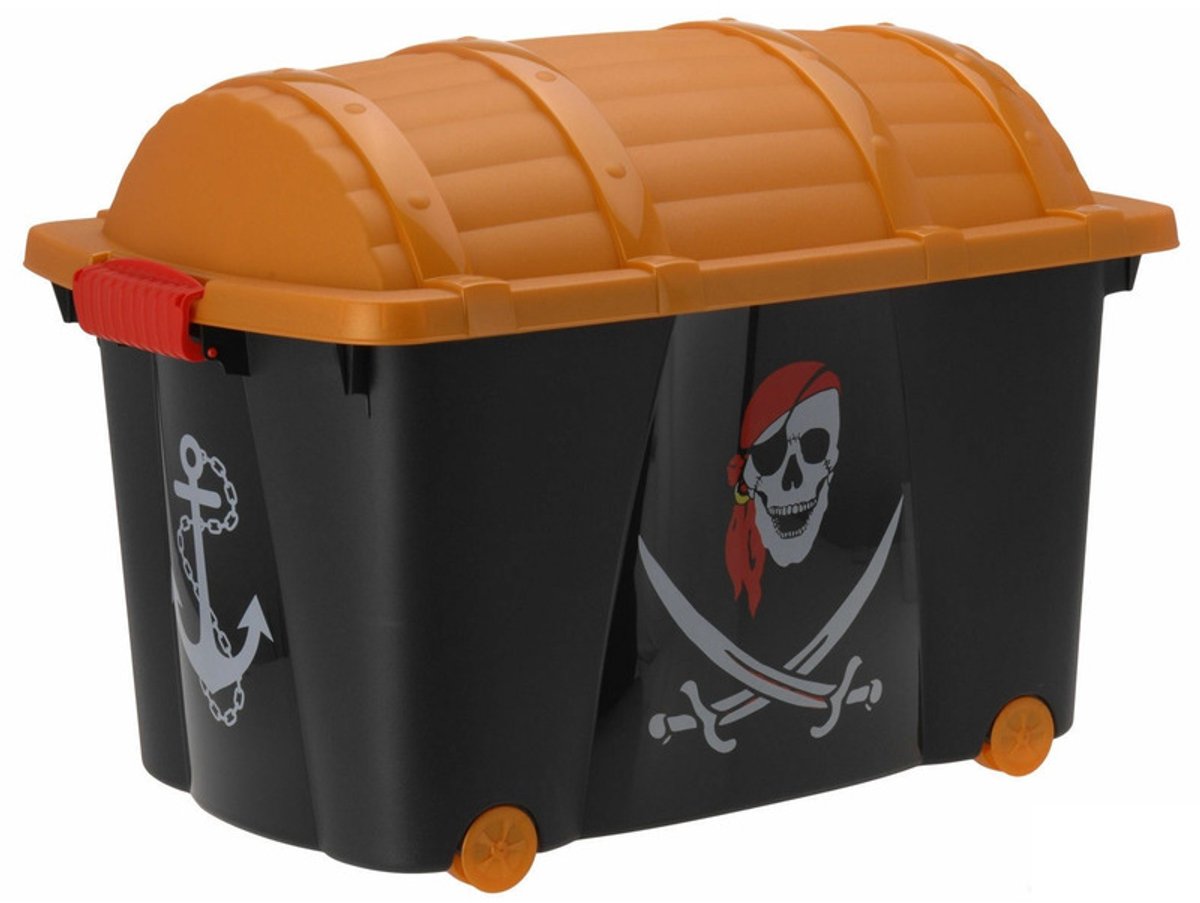 Piraten kist 60 x 40 x 42 cm - Kinderkamer piraat - Opbergkisten/opruimkisten/speelgoedkisten