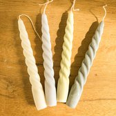 Swirl kaars klein - small swirl candle - 20 cm - crème wit - handgemaakt - koolzaadwas