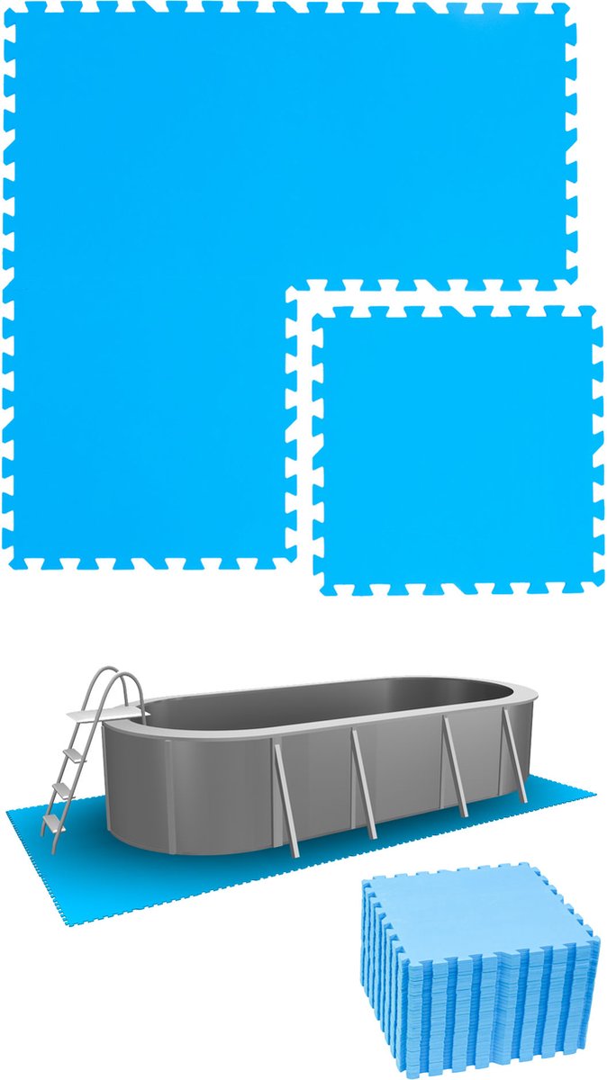 7.5 m² poolmat - 32 EVA schuim matten 50x50 outdoor poolpad - ondermatten set