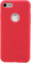 Peachy Effen rood gekleurde silicone hoesje iPhone 7 8 Rode cover Red case