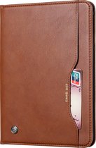 Peachy Wallet Portemonnee Hoes Case met Penhouder Kunstleer voor iPad 10.2 inch - Bruin