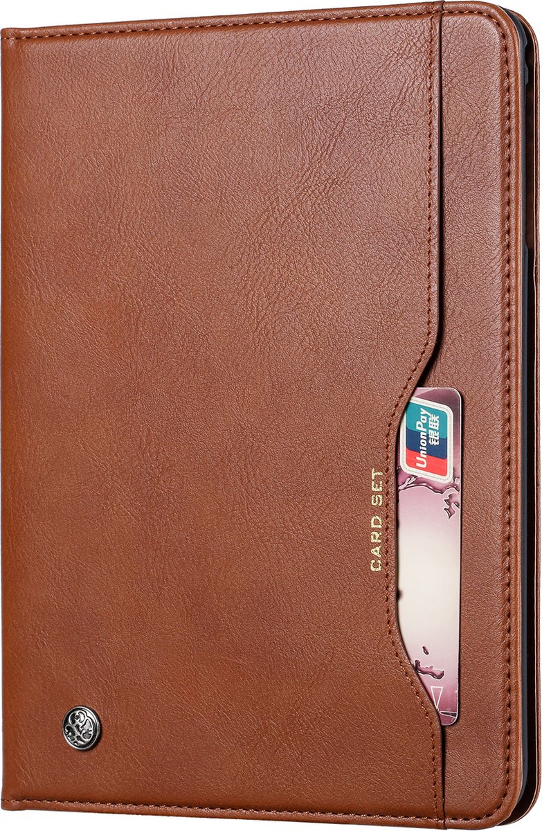 Peachy Wallet Portemonnee Hoes Case met Penhouder Kunstleer geschikt voor iPad 10.2 inch & iPad Air 3 10.5 inch (2019) & iPad Pro 10.5 inch (2017) - Bruin