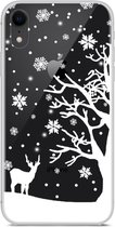Peachy Kerst flexibel sneeuw hoesje winter case christmas iPhone XR - Transparant