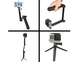 Peachy Vouwbare Grip 3-in-1 Selfie Stick Tripod Camerahouder Monopod Steadycam - geschikt voor GoPro DLSR Peachy Vouwbare Grip 3-in-1 Selfie Stick Tripod Camerahouder Monopod Steadycam - geschikt voor GoPro DLSR