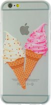 Peachy Doorzichtig hoesje softijsjes roze wit iPhone 6 en iPhone 6s