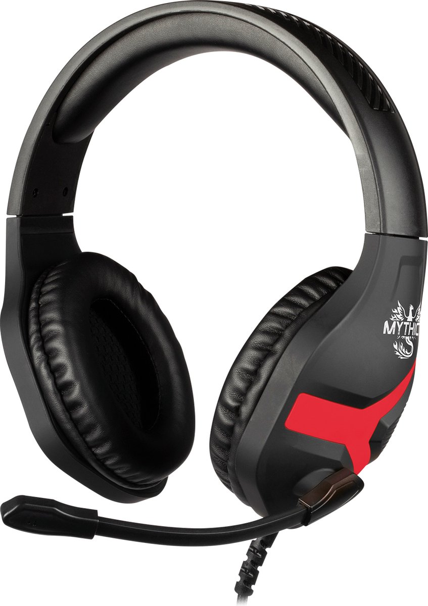 Mythics - gaming headset Switch - Nemesis Black & Red- in-line afstandsbediening - inklapbare microfoon - verstelbaar