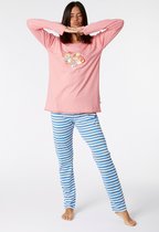 Woody pyjama meisjes/dames - roze - axolotl vis - 221-1-PLG-S/441 - maat L