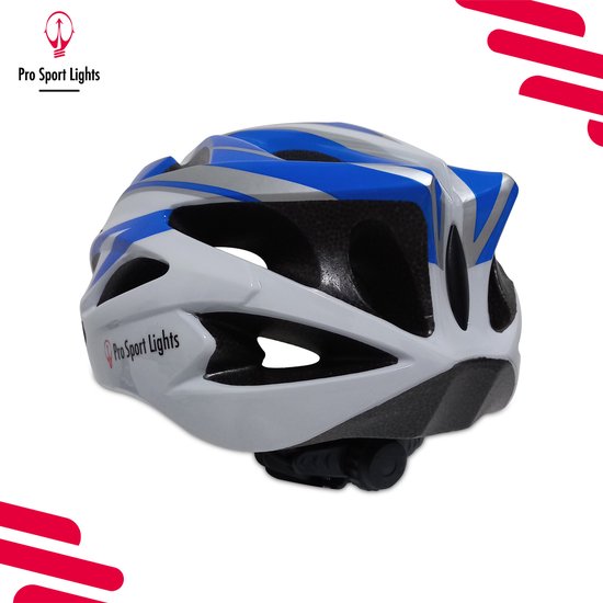 Fietshelm volwassenen Heren/Dames - Blauw/Wit - Large 58/62cm — afbeelding 5