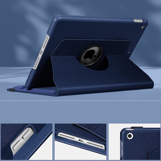 Etui Rotatif iPad 10.2 - Etui iPad 2021 Blauw Foncé - Housse pour