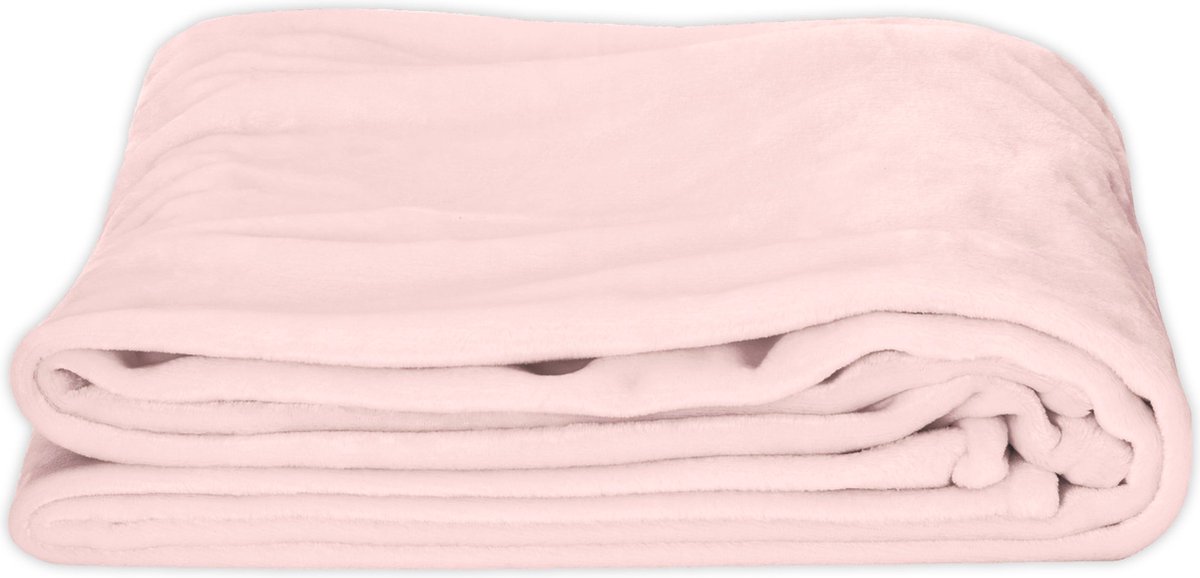 Fleece Plaid Flannel Myrthe - 130x170cm - Roze - Lekker zacht en warm