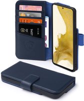 Coque Samsung Galaxy S22 - MobyDefend Luxe Portefeuille en cuir Bookcase - Blauw - Coque pour téléphone portable - Coque pour téléphone Convient pour : Samsung Galaxy S22