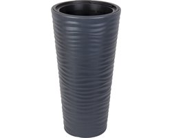 Lange Hoge Rond Bloempotten antraciet 57cm Hoog plantenbak Binnen en Buiten
