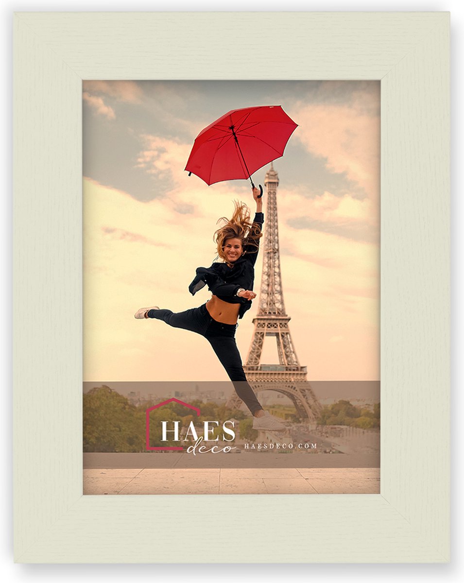 HAES DECO - Houten fotolijst Paris wit voor 1 foto formaat 20x25 - SP001203