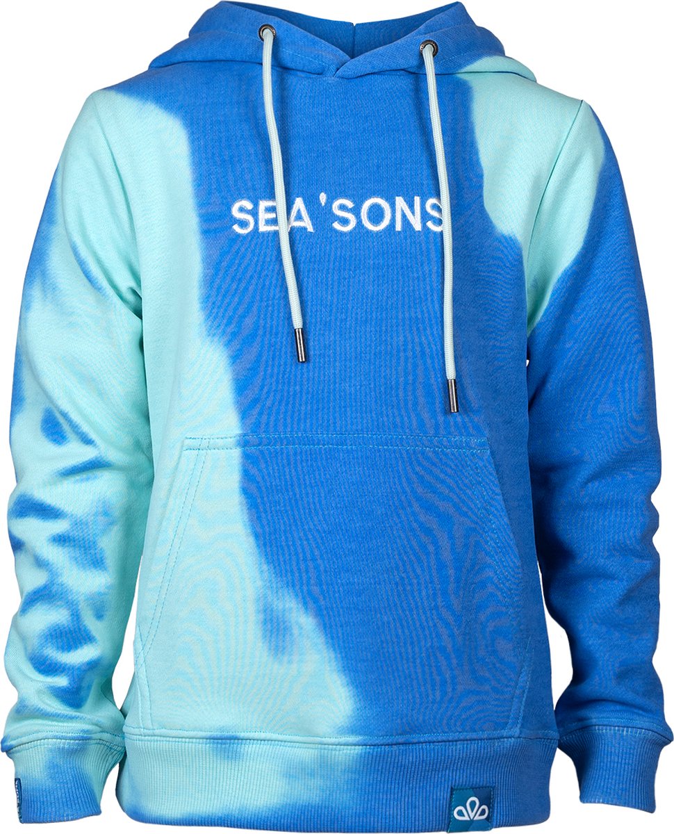 SEA'SONS - Hoodie Jongens/Meisjes - Kleurveranderend - Tie-Dye - Blauw/Mint - Maat 122