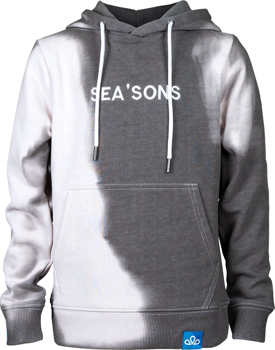 SEA'SONS - Hoodie Jongens/Meisjes - Kleurveranderend - Tie-Dye - Grijs/Wit - Maat 122