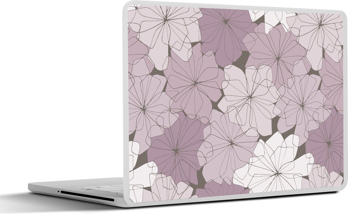 Laptop sticker - 10.1 inch - Patroon - Bloemen - Minimalisme - 25x18cm - Laptopstickers - Laptop skin - Cover