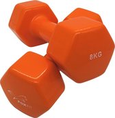 FOXFIT- Ensemble d' Dumbbell - 2 x 8KG - Caoutchouc - Oranje