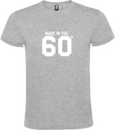 Grijs T shirt met print van " Made in the 60's / gemaakt in de jaren 60 " print Wit size XXXXL